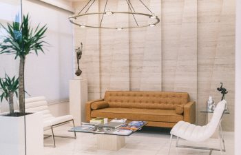 Beautiful waiting room interior at Avance Plastic Surgery Institute with bright lighting and modern decor